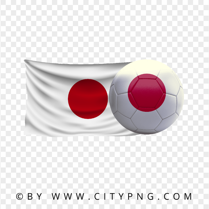 HD Japan Flag With Soccer Football Ball PNG