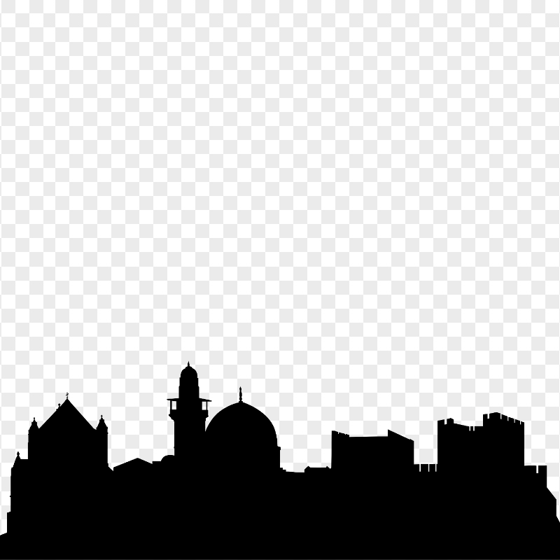 HD Jerusalem Black Silhouette PNG