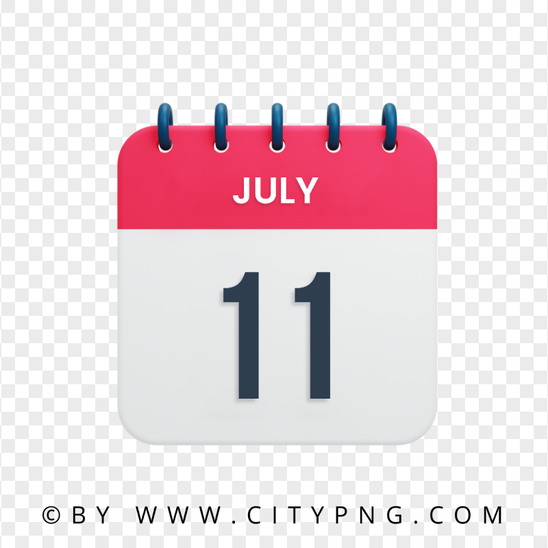 HD July 11th Date Vector Calendar Icon Transparent PNG