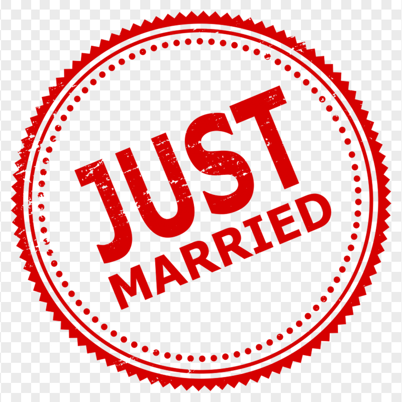HD Just Married Word Stamp PNG