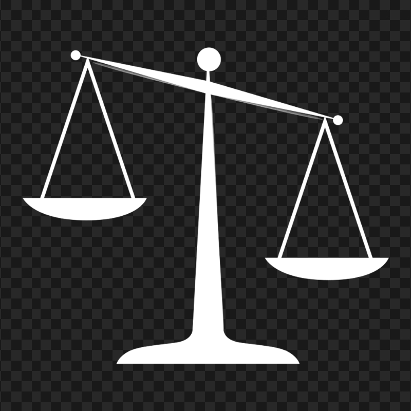 HD Justice Weighing Scale Law White Silhouette PNG