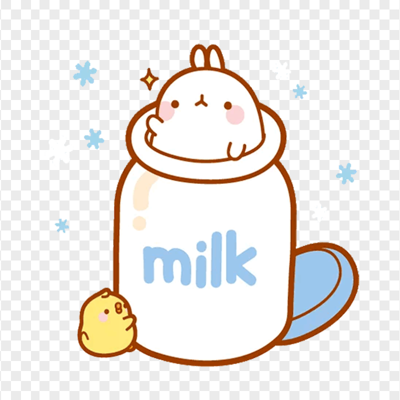 HD Kawaii Cute Clipart Milk Bottle PNG