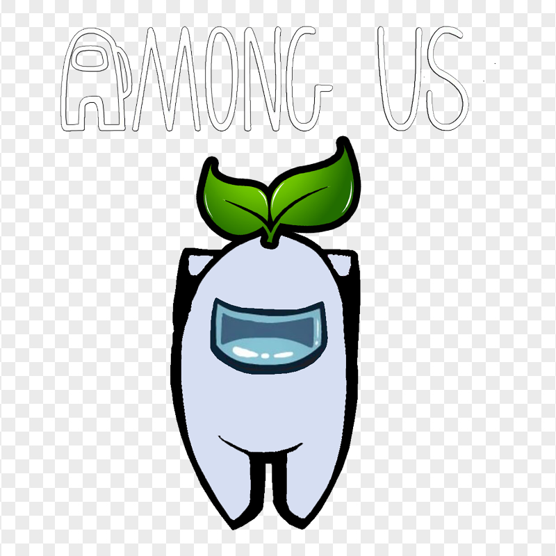 HD Leaf White Among Us Character With Logo PNG