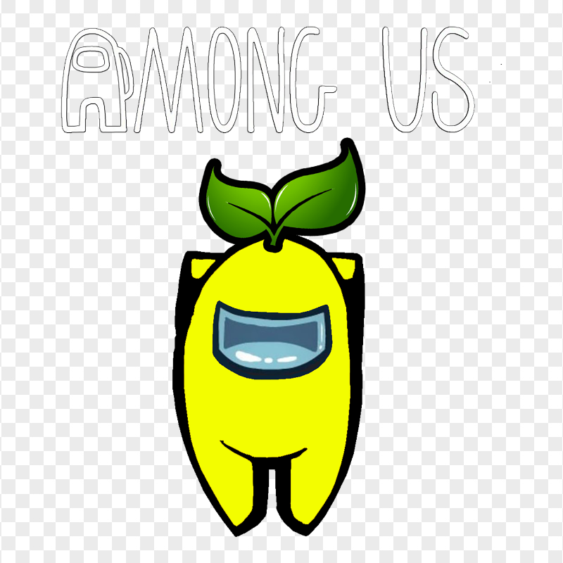 HD Leaf Yellow Among Us Character With Logo PNG