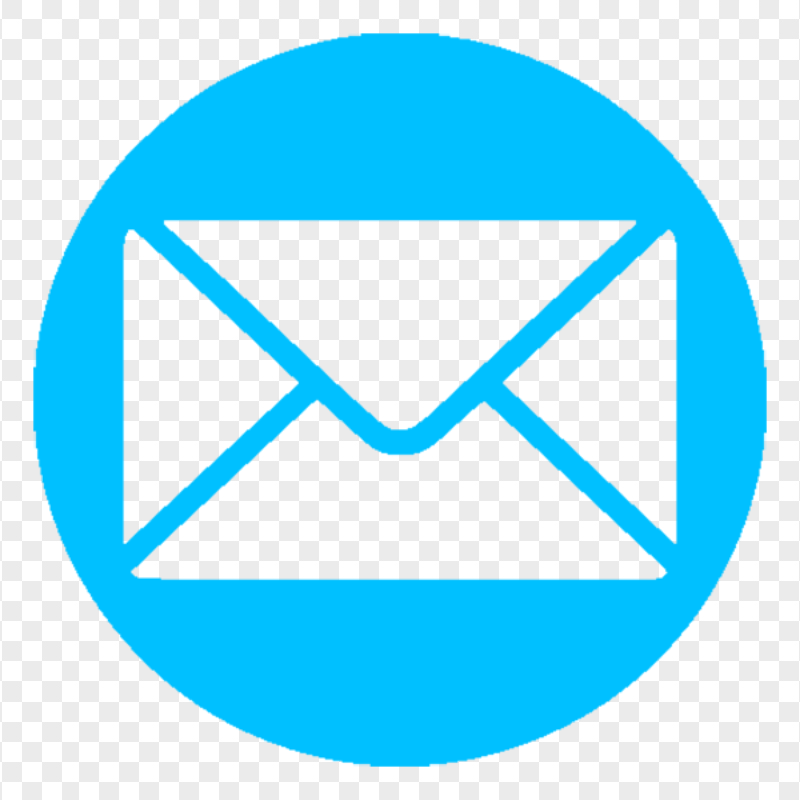 HD Letter Email Round Blue Icon Transparent PNG