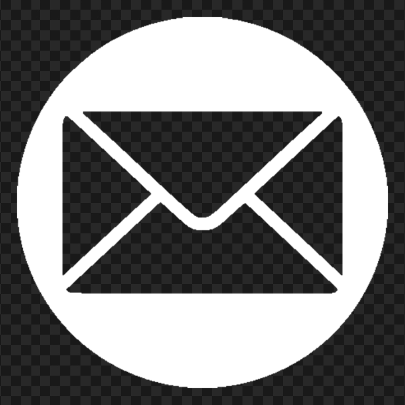 HD Letter Email Round White Icon PNG