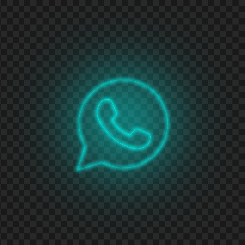 HD Light Blue Neon Whatsapp Art Line Circle Logo Icon PNG