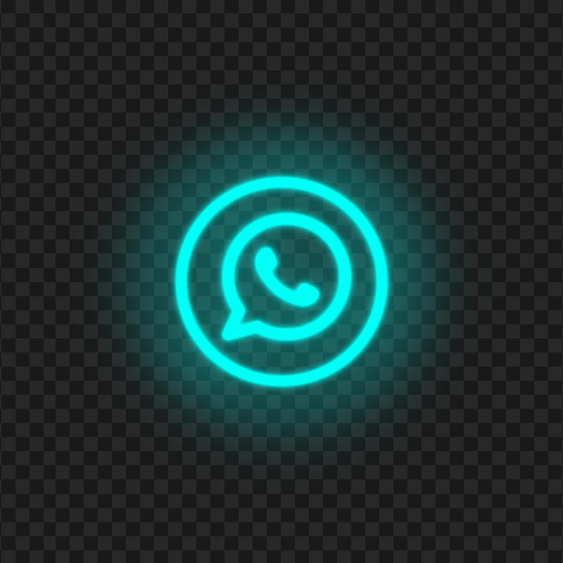 HD Light Blue Neon Whatsapp Wa Round Circle Logo Icon PNG