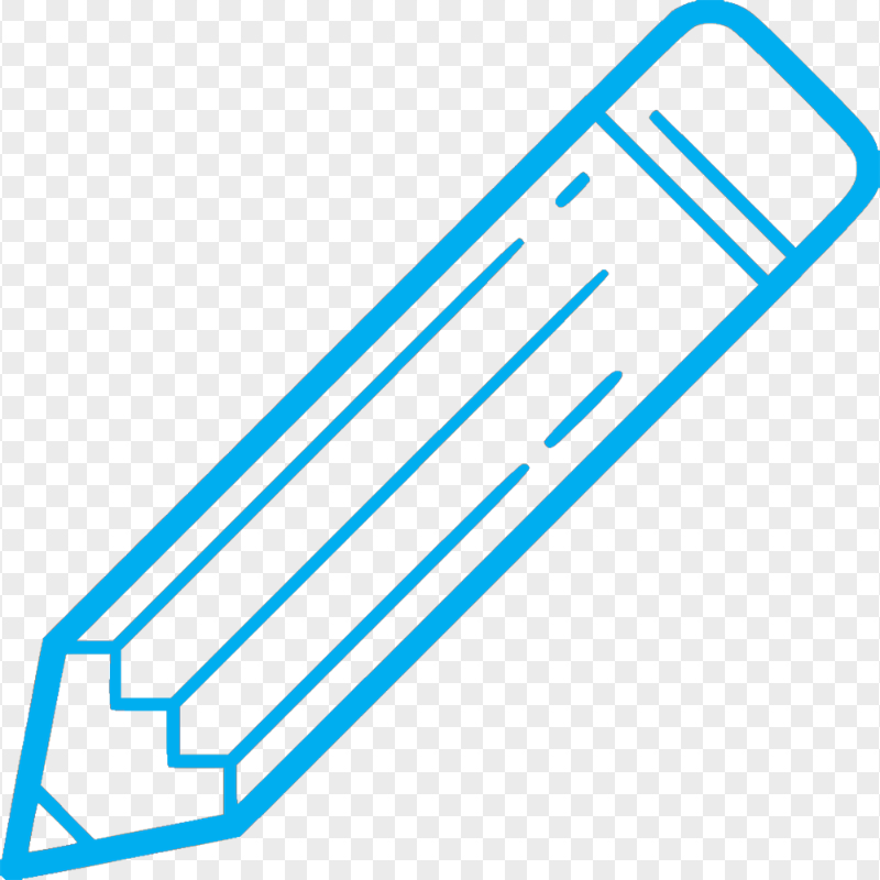 HD Light blue Outline Angle Pencil Icon PNG