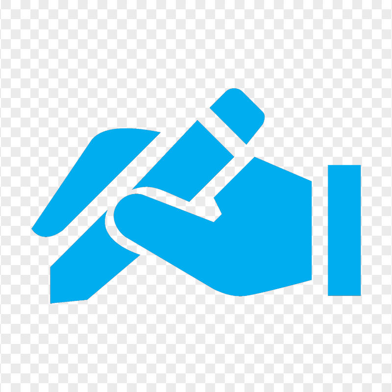 HD Light blue Pencil on Hand Icon PNG