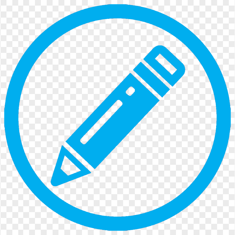 HD Light blue Round Pencil Icon PNG