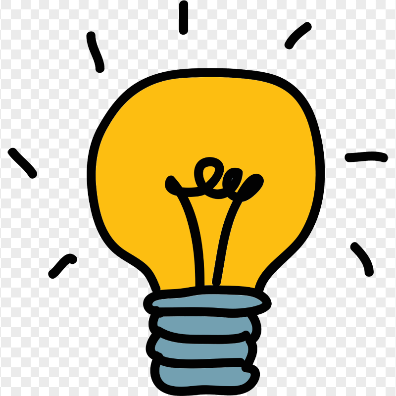 HD Light Bulb Cartoon Clipart PNG