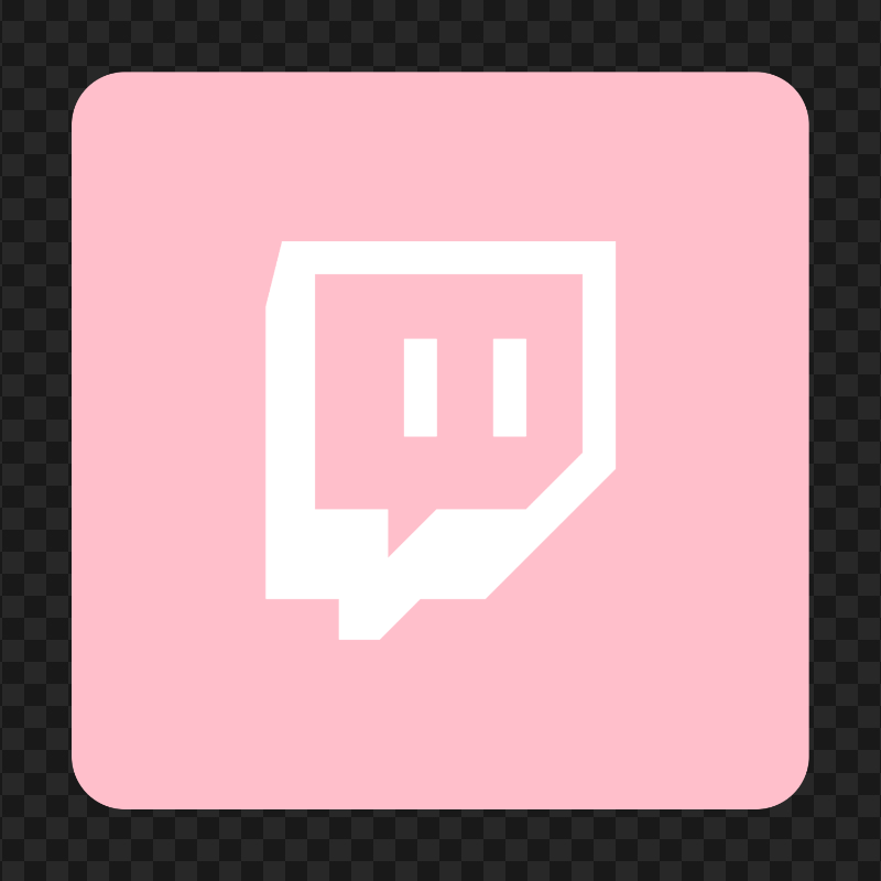 HD Light Pink Twitch TV Square Icon Transparent Background PNG
