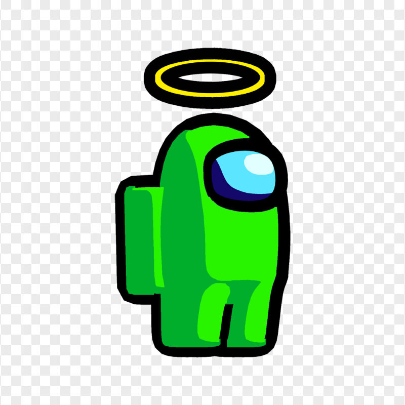 HD Lime Among Us Character Halo Hat PNG