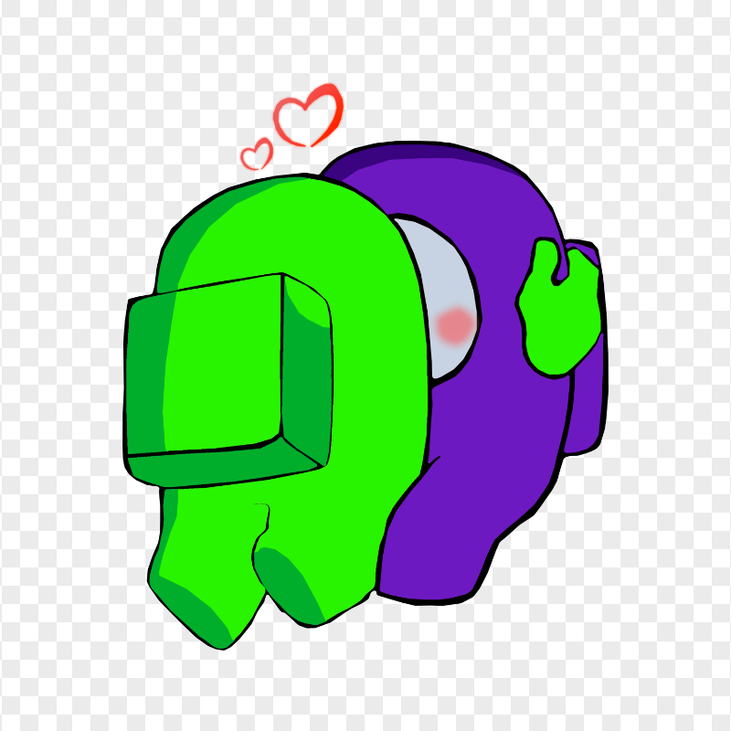 HD Lime Kiss Purple Among Us Characters In Love PNG