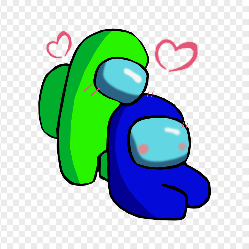 HD Lime Love Blue Among Us Characters Valentines Romance PNG png