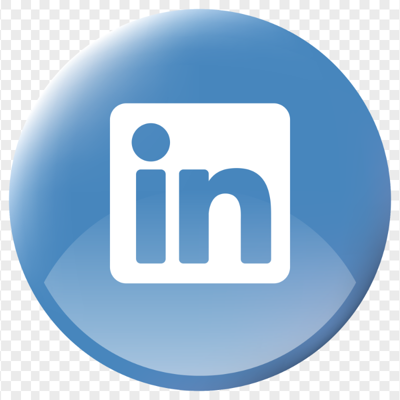 HD Linkedin Round Aesthetic Blue icon Transparent Background