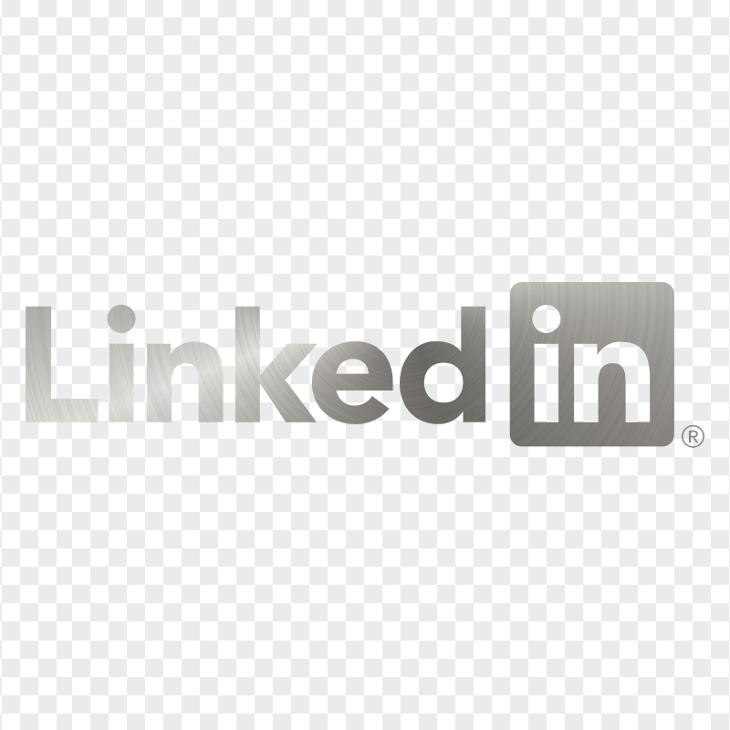 HD Linkedin Silver Grey Text Logo Transparent Background