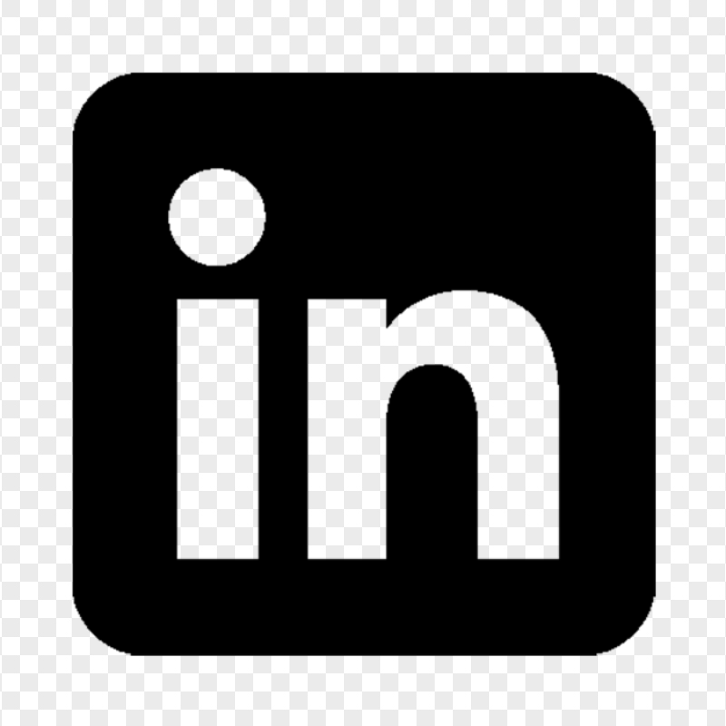 HD LinkedIn Square Black Icon Transparent Background
