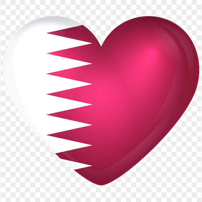 HD Love Qatar Flag Heart Shape PNG