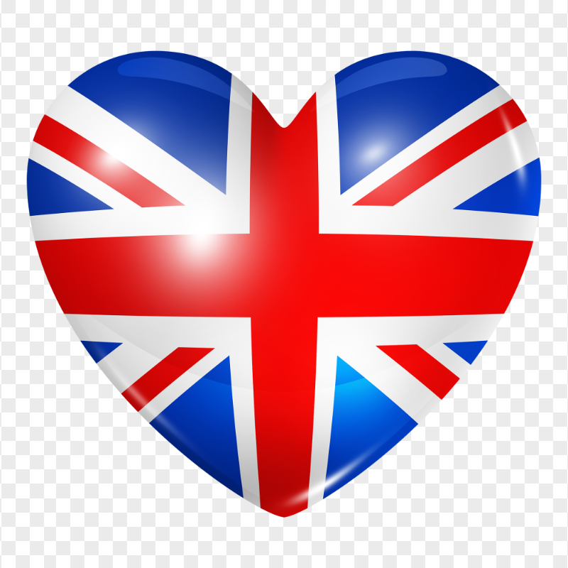 HD Love United Kingdom Flag Heart Shape PNG