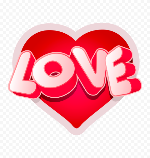 HD Love Word With Vector Heart Design PNG