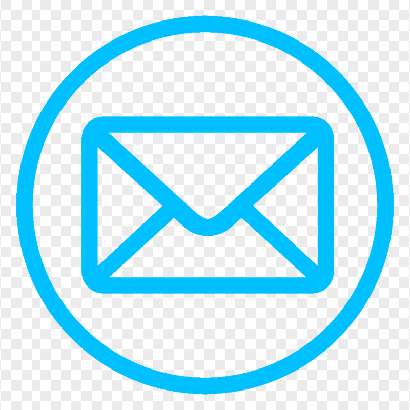 HD Mail Email Address Round Outline Blue Icon Transparent Background