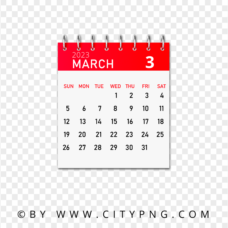 HD March 2023 Graphic Calendar Transparent PNG
