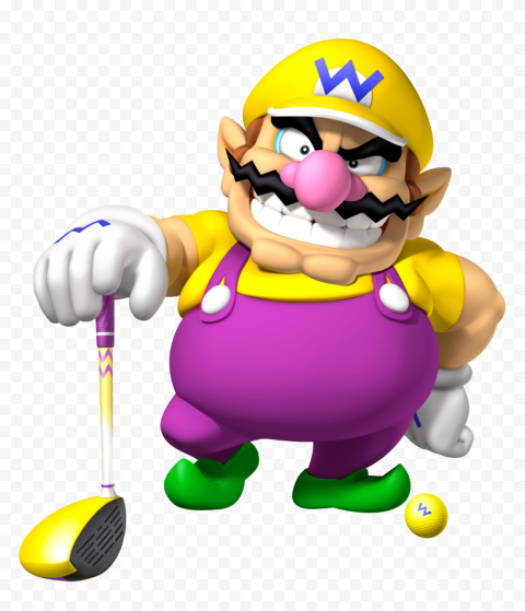 HD Mario Wario Golf Character PNG