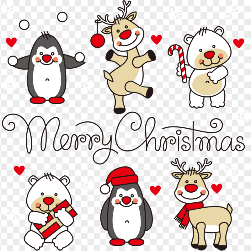 HD Merry Christmas Cartoon Cute Characters PNG
