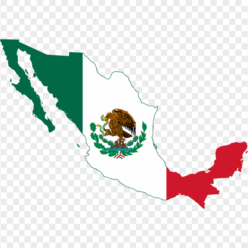 HD Mexico Flag Map PNG