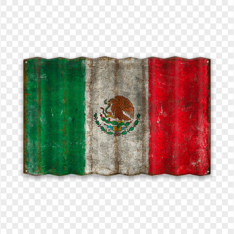 HD Mexico Flag Painted On Metal Banner PNG