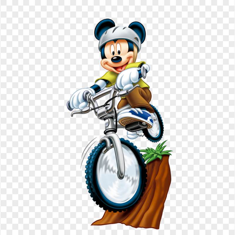 HD Mickey Mouse Adventure Riding A Bicycle PNG