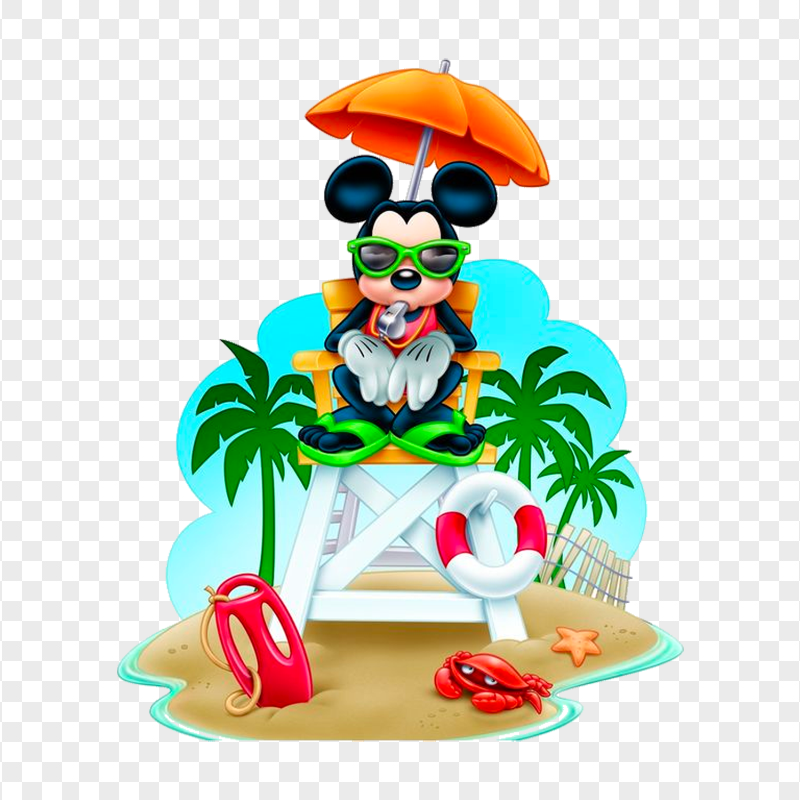 HD Mickey Mouse Beach Lifeguard PNG