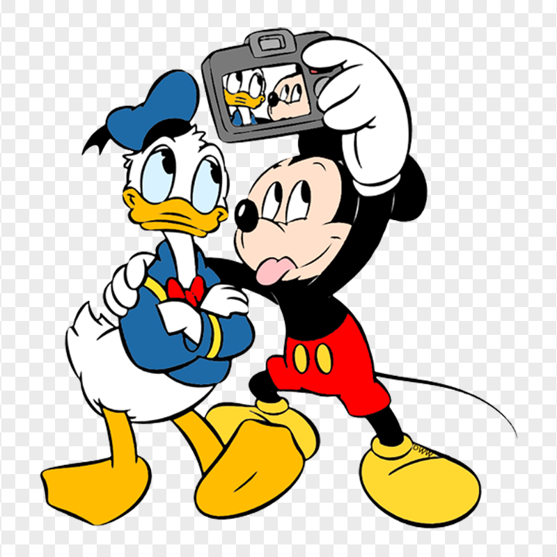 HD Mickey Mouse Donald Duck Selfie PNG