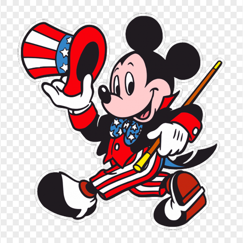 HD Mickey Mouse Patriotic Cartoon Character PNG