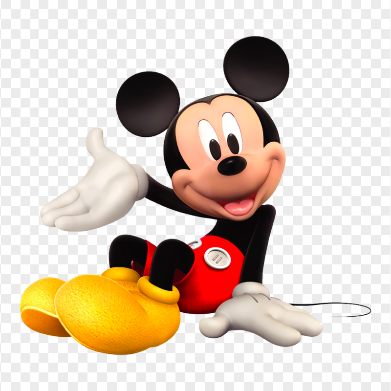 HD Mickey Mouse Sitting Down Happy Face PNG