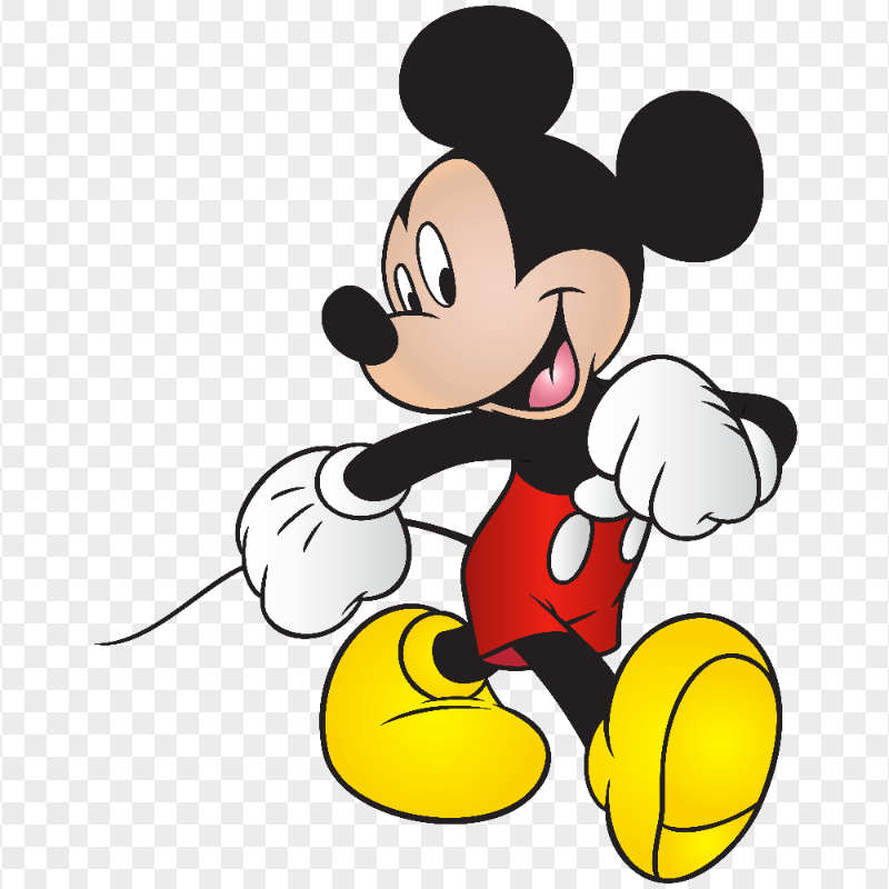 HD Mickey Mouse Walking Cartoon Character PNG