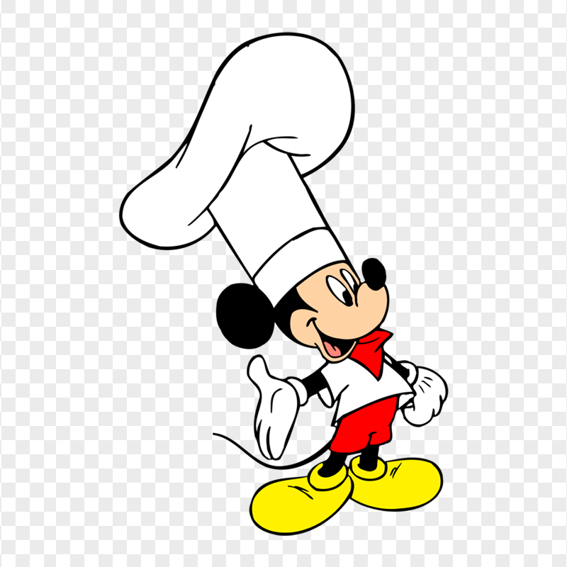 HD Mickey Mouse Wearing Chef Hat PNG