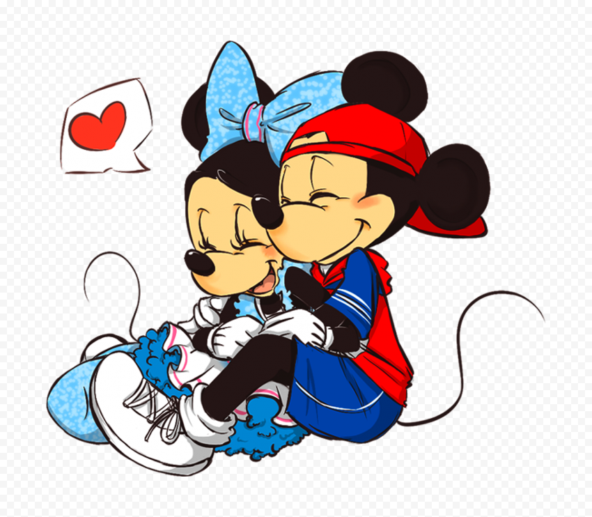 HD Mickey Mouse With Minnie Mouse In Love PNG