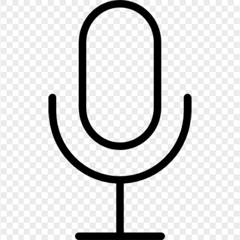 HD Microphone Mic Vocal Sound Black Line Icon PNG