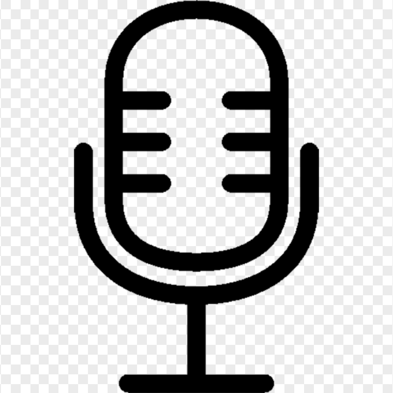 HD Microphone Studio Voice Mic Black Icon Transparent Background