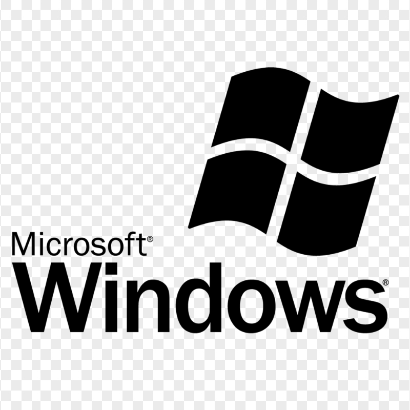 HD Microsoft Windows Black Logo PNG