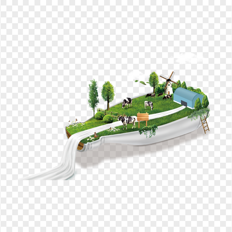 HD Milk Bottle Shape Field  Farm Isometric PNG