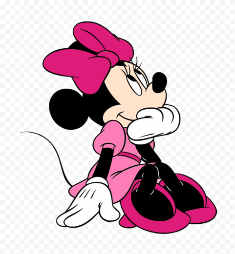 HD Minnie Mouse Sitting Down Thinking PNG | Citypng