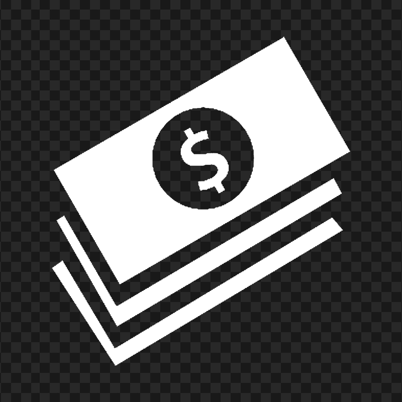 HD Money Cash White Icon Transparent PNG