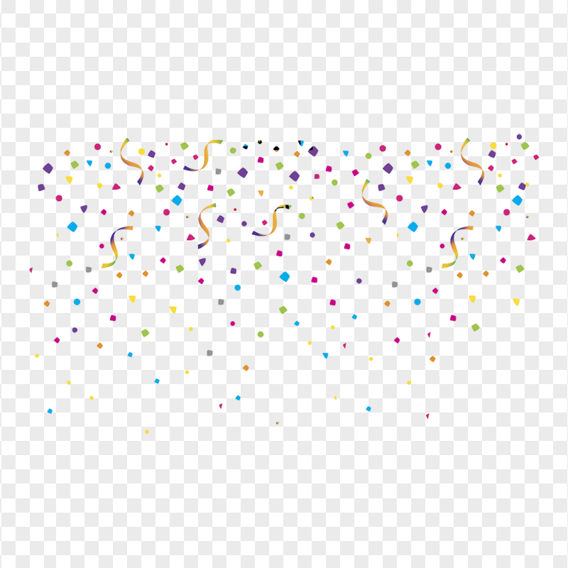 HD Multicolored Paper Ribbon Confetti Party PNG