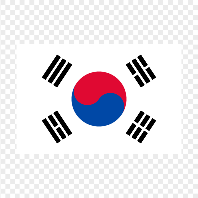 HD National South Korea Flag PNG