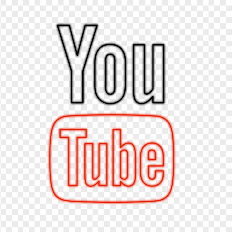 HD Neon Aesthetic Vertical Outline Youtube YT Logo PNG