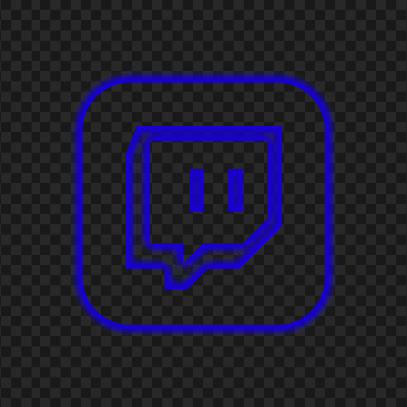 HD Neon App Twitch Dark Blue Square Icon PNG